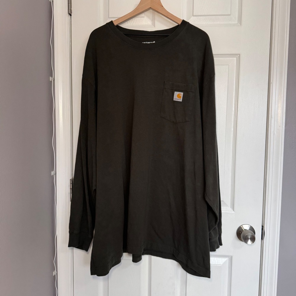 Carhartt Loose Fit Long Sleeve‎ Pocket Shirt Mens 4XL Dark Olive Green